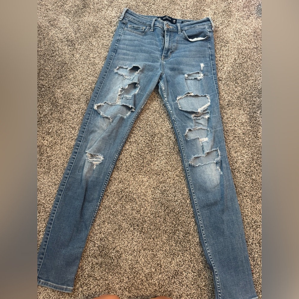 Hollister Light Blue Distressed Skinny Jeans